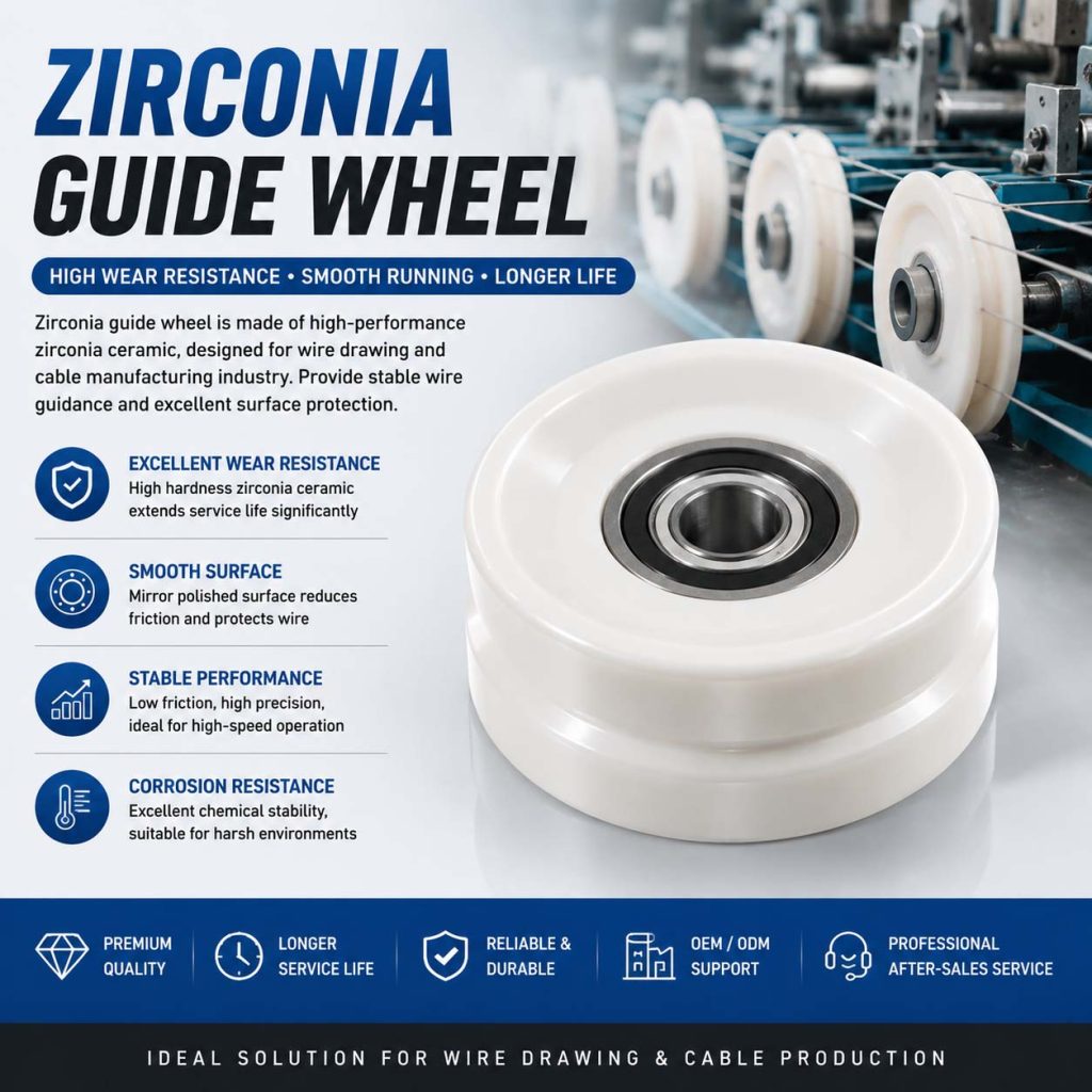 Zirconia Guide Wheel for Wire Drawing | High Performance Ceramic Solution for Precision Wire Processing