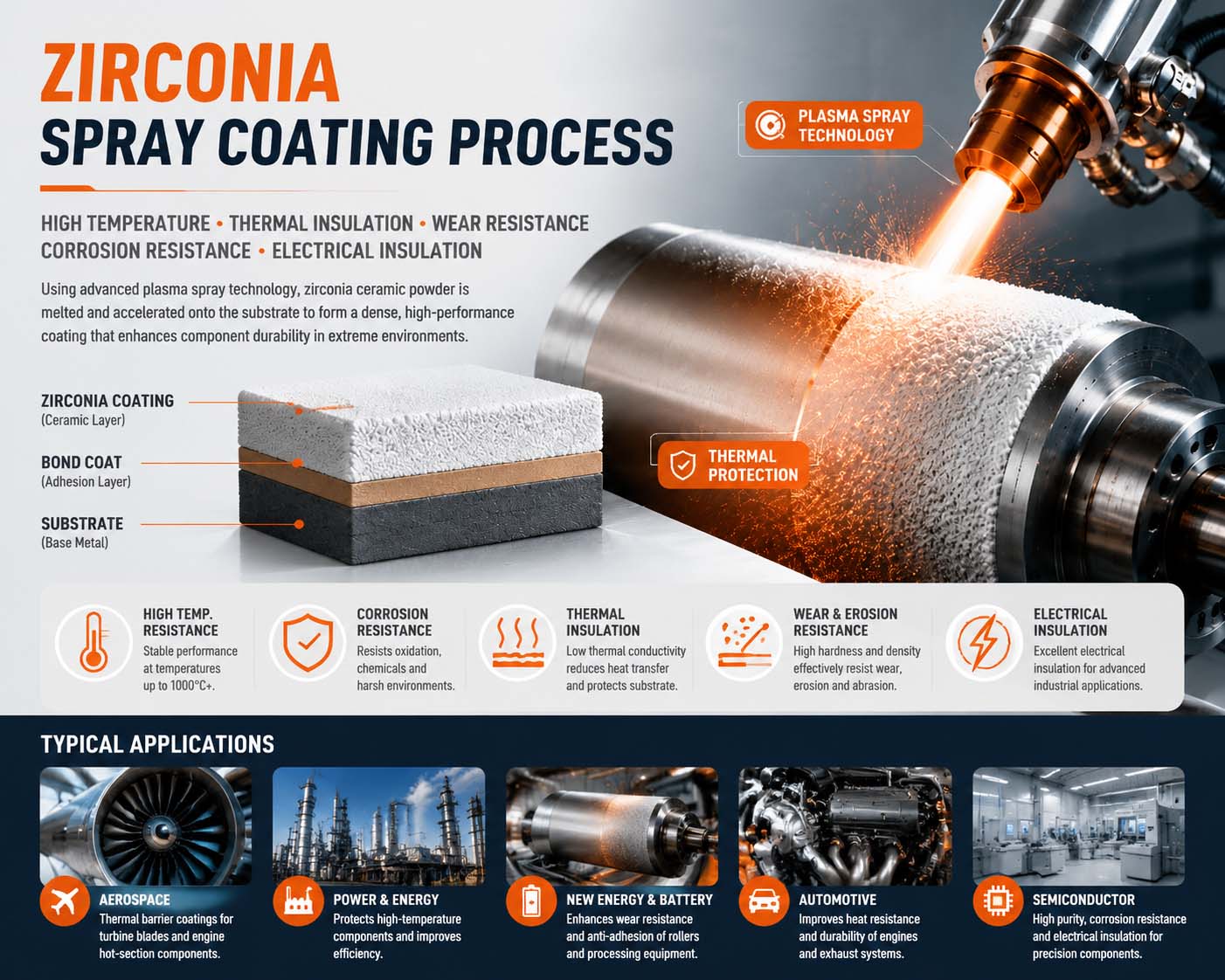 Zirconia Thermal Spray Coating