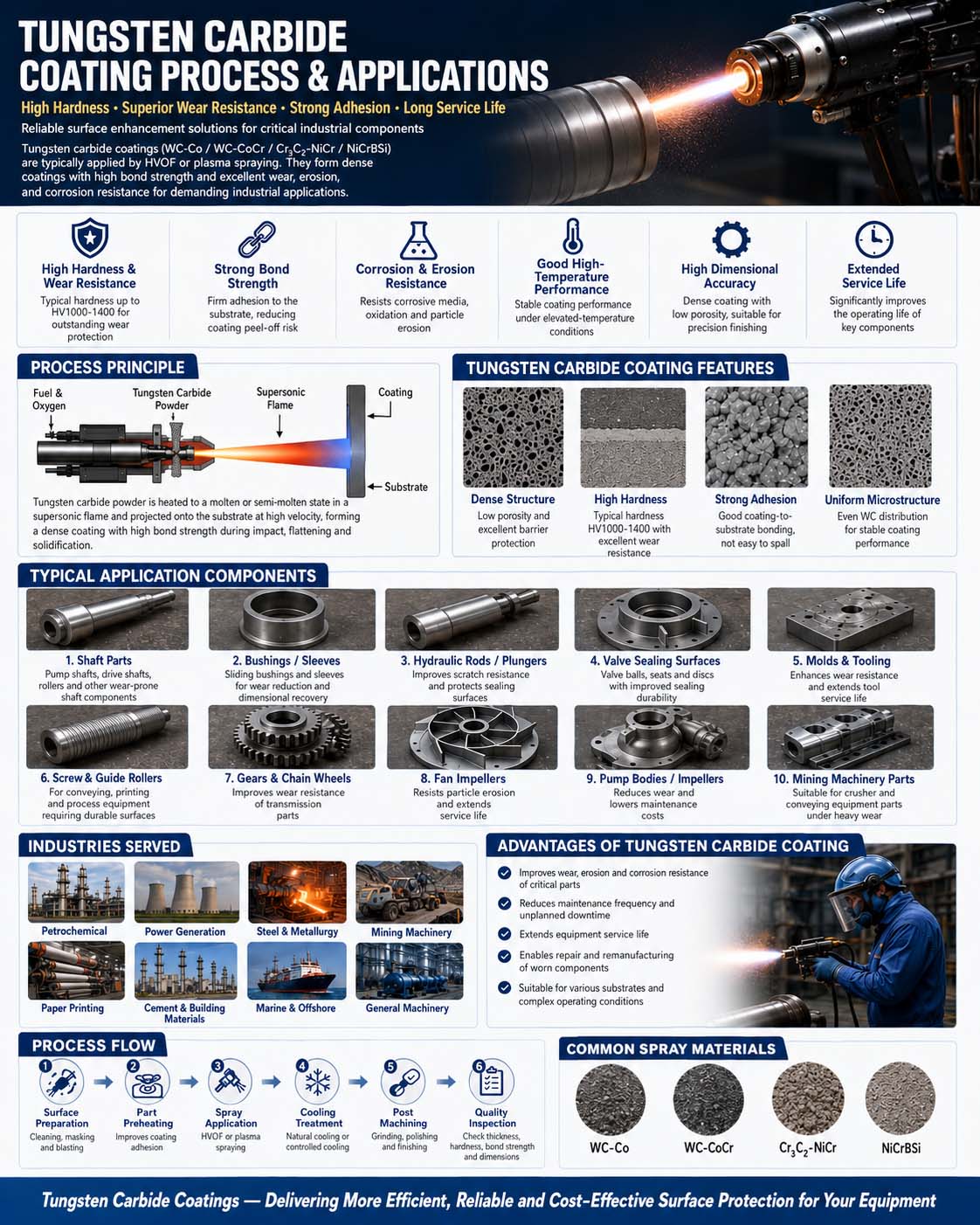 Tungsten Carbide Thermal Spray Coating | High-Performance Wear-Resistant Surface Protection Solutions
