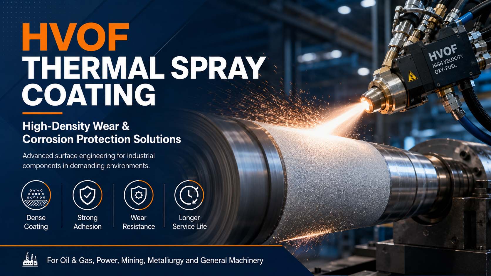 High Velocity Oxygen Fuel (HVOF) Spraying Process | Advanced Dense Wear-Resistant Coating Solutions