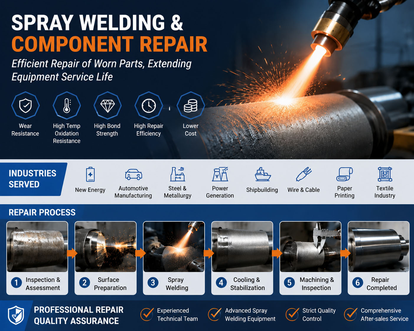 Spray Welding Technology for Wear Repair | Remanufacturing Solutions to Extend Equipment Lifespan