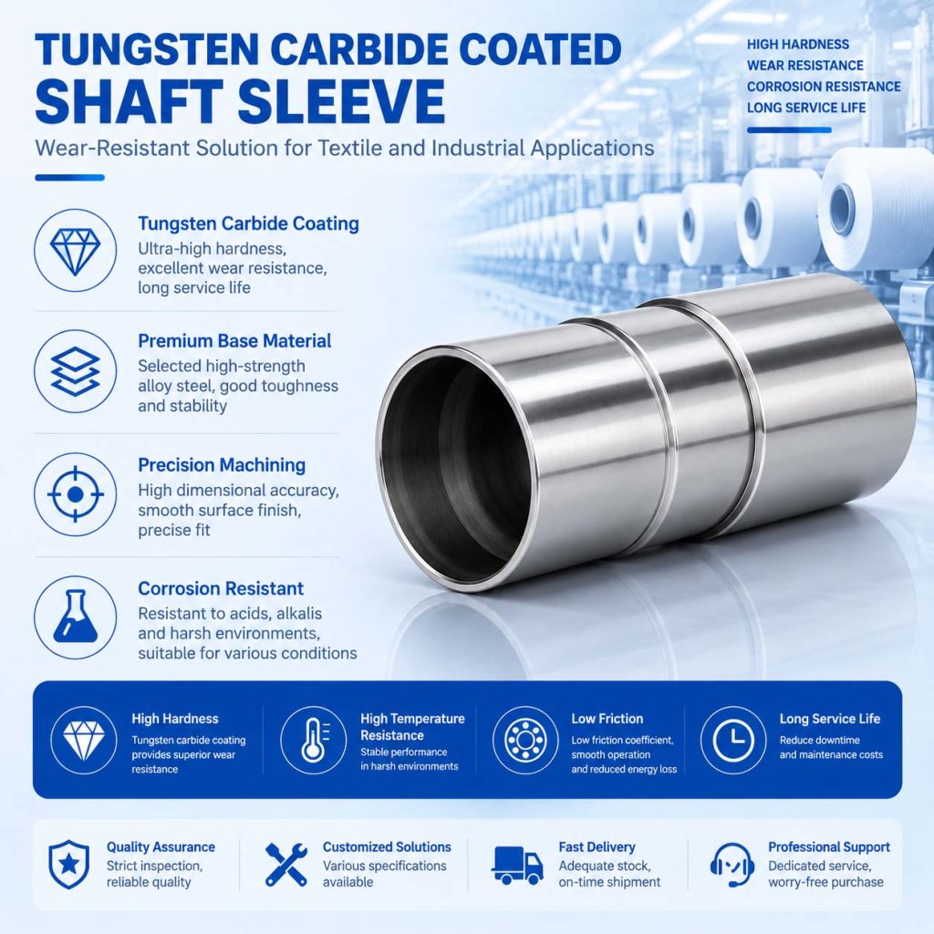 Tungsten Carbide Coated Shaft Sleeve Guide Wheel