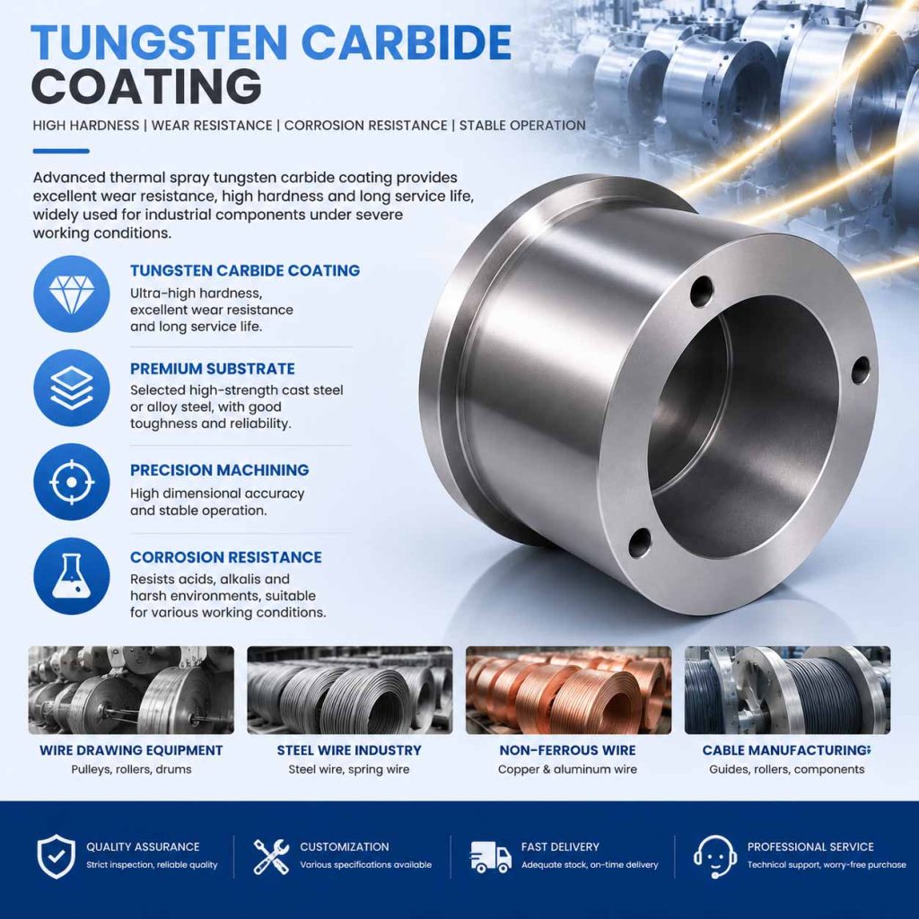 Tungsten Carbide Coating Technology for Tower Pulleys and Steel Rings