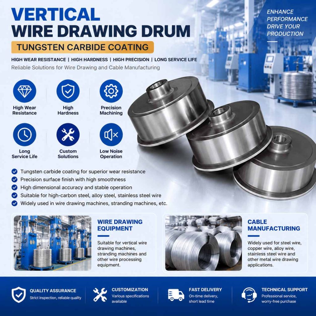 Tungsten Carbide Coating Repair for Vertical Wire Drawing Drums