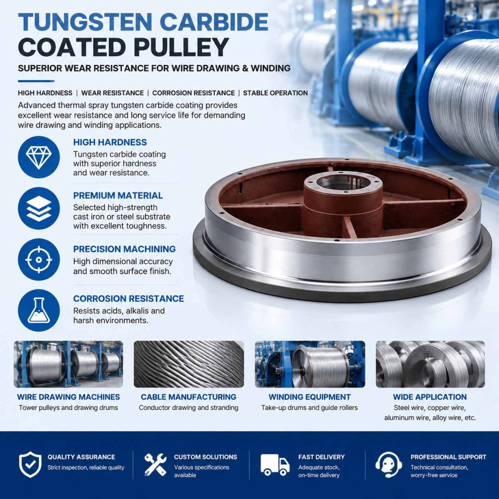Tungsten Carbide Coating for Tower Pulleys