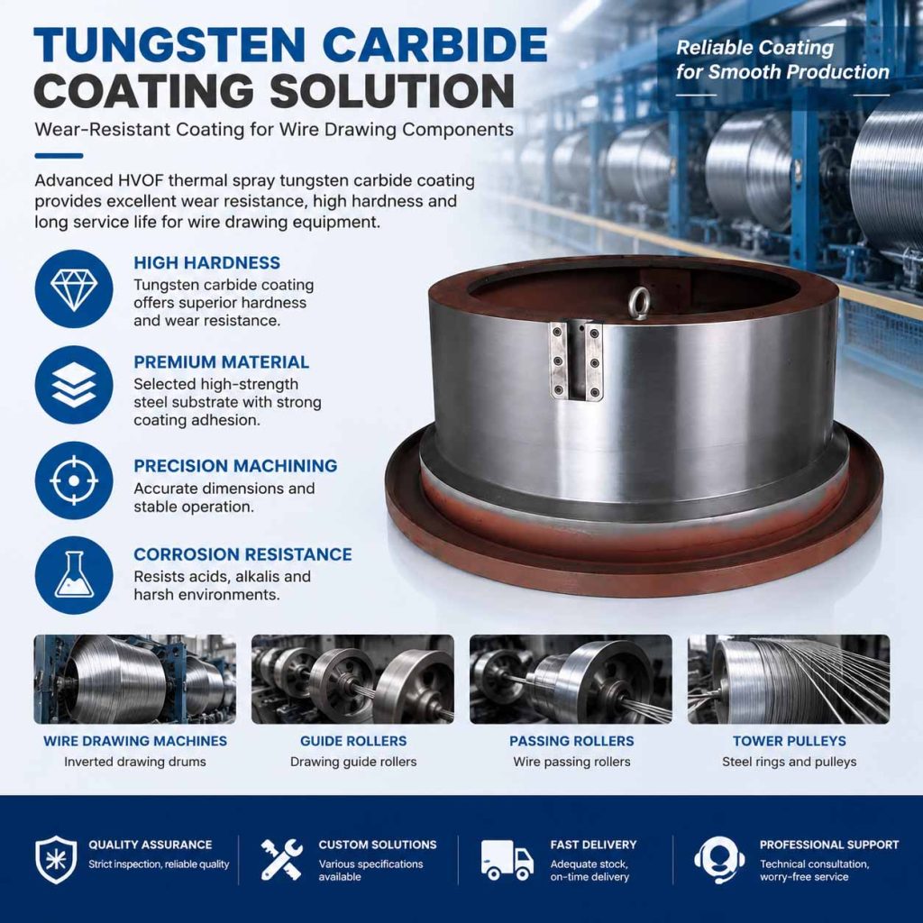Tungsten Carbide Coating for Inverted Wire Drawing Drums