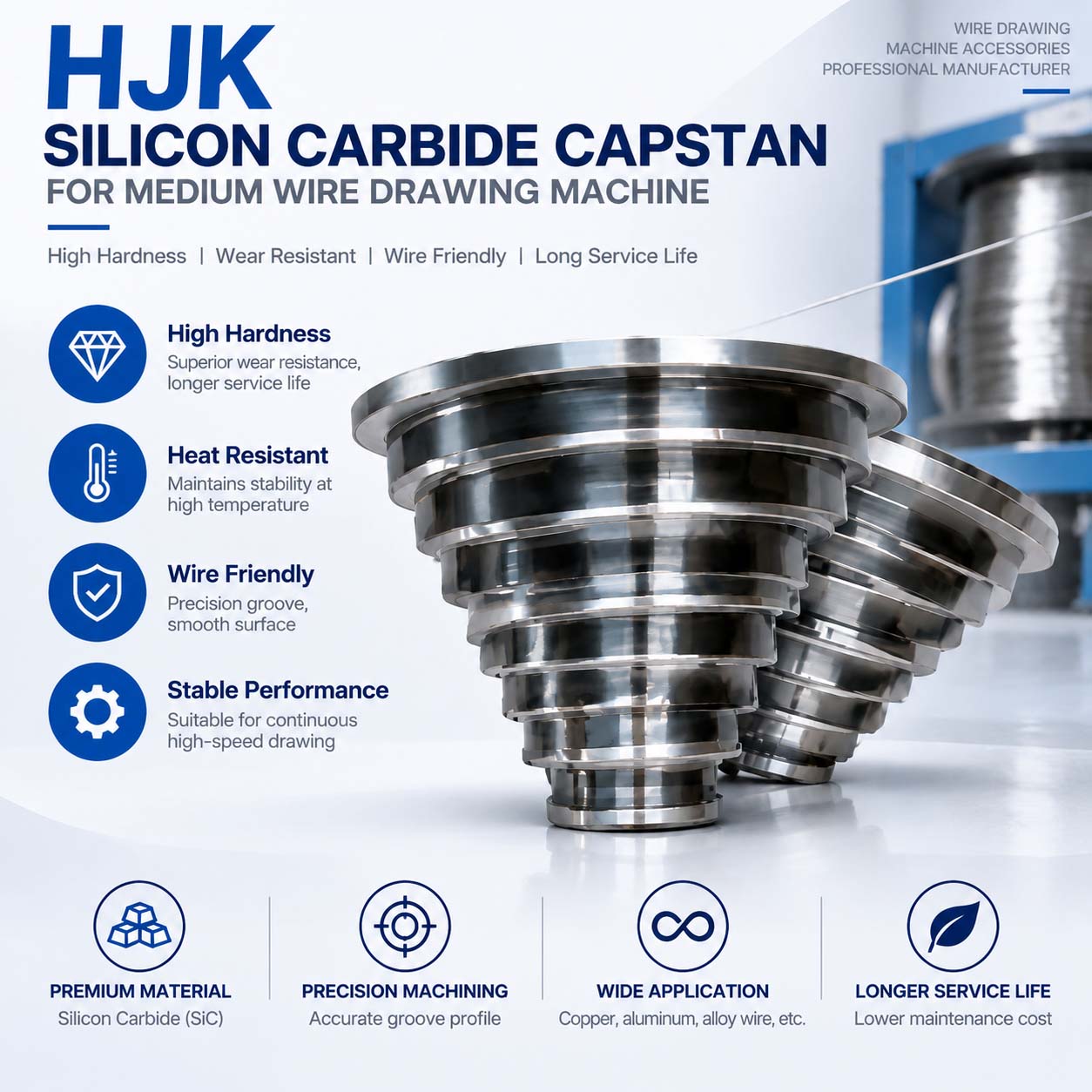 Silicon Carbide Capstan for Medium Wire Drawing Machine
