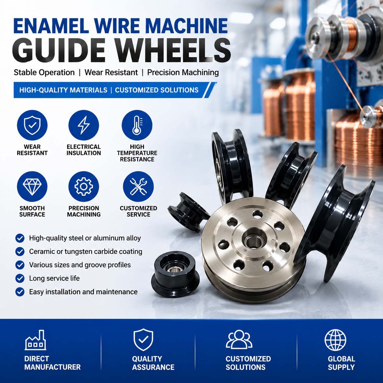 Enamel Wire Machine Guide Wheel Insulation Coating Enamel Wire Machine Guide Wheel Insulation Coating