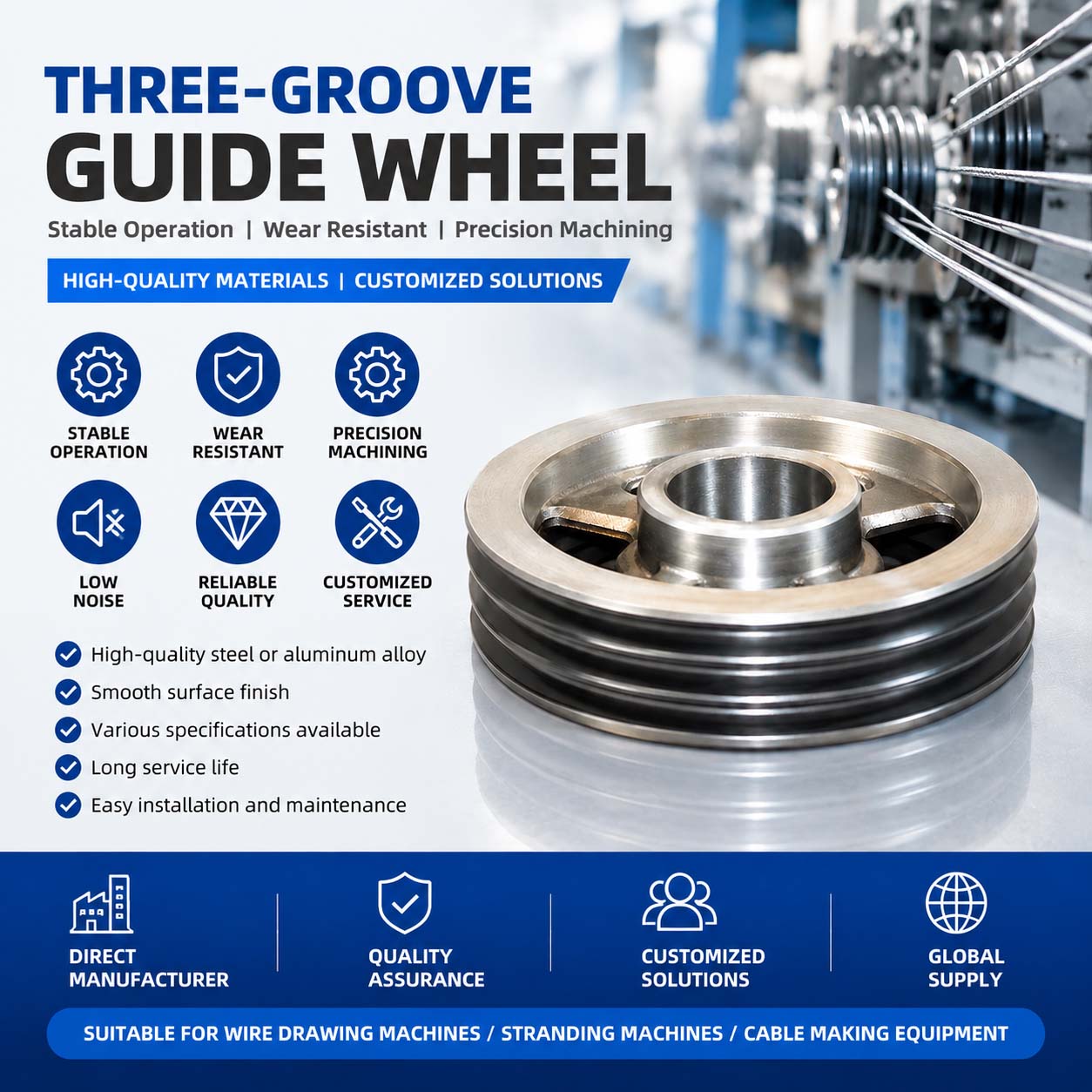 Thermal Spray Coating for Three-Groove Guide Wheels Thermal Spray Coating for Three-Groove Guide Wheels
