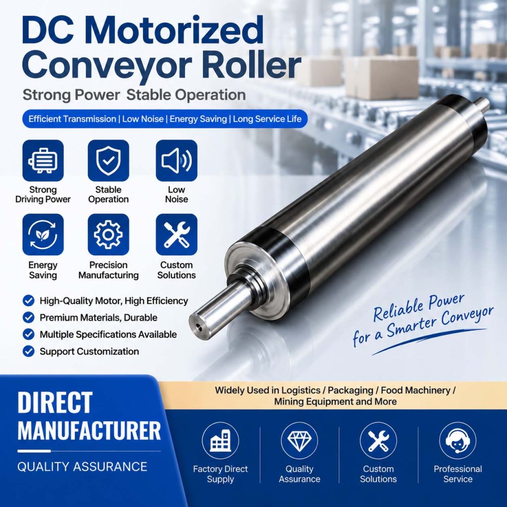 DC Motorized Conveyor Roller with Carbide Coating