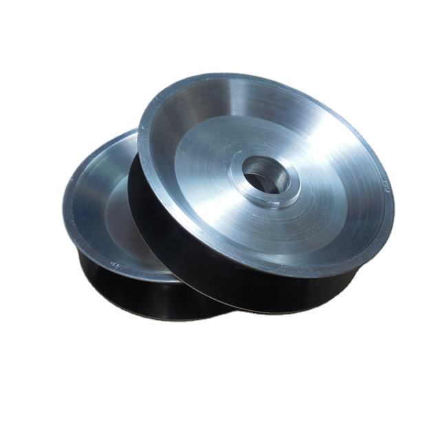 V-groove Aluminum Thermal Spray Coating Wire Cable Guide Pulley for Fiber Cable Extruder