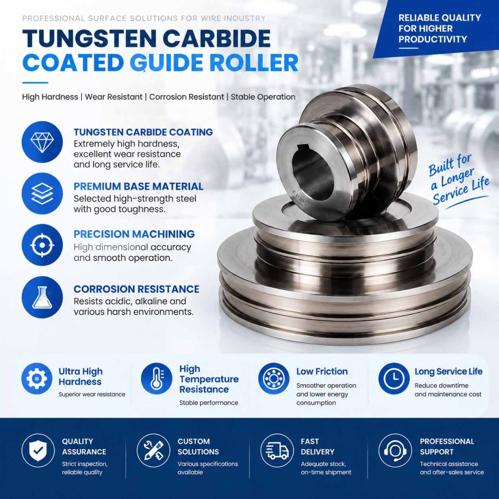 Tungsten Carbide Coating Service for Medium Wire Drawing Tower Wheels