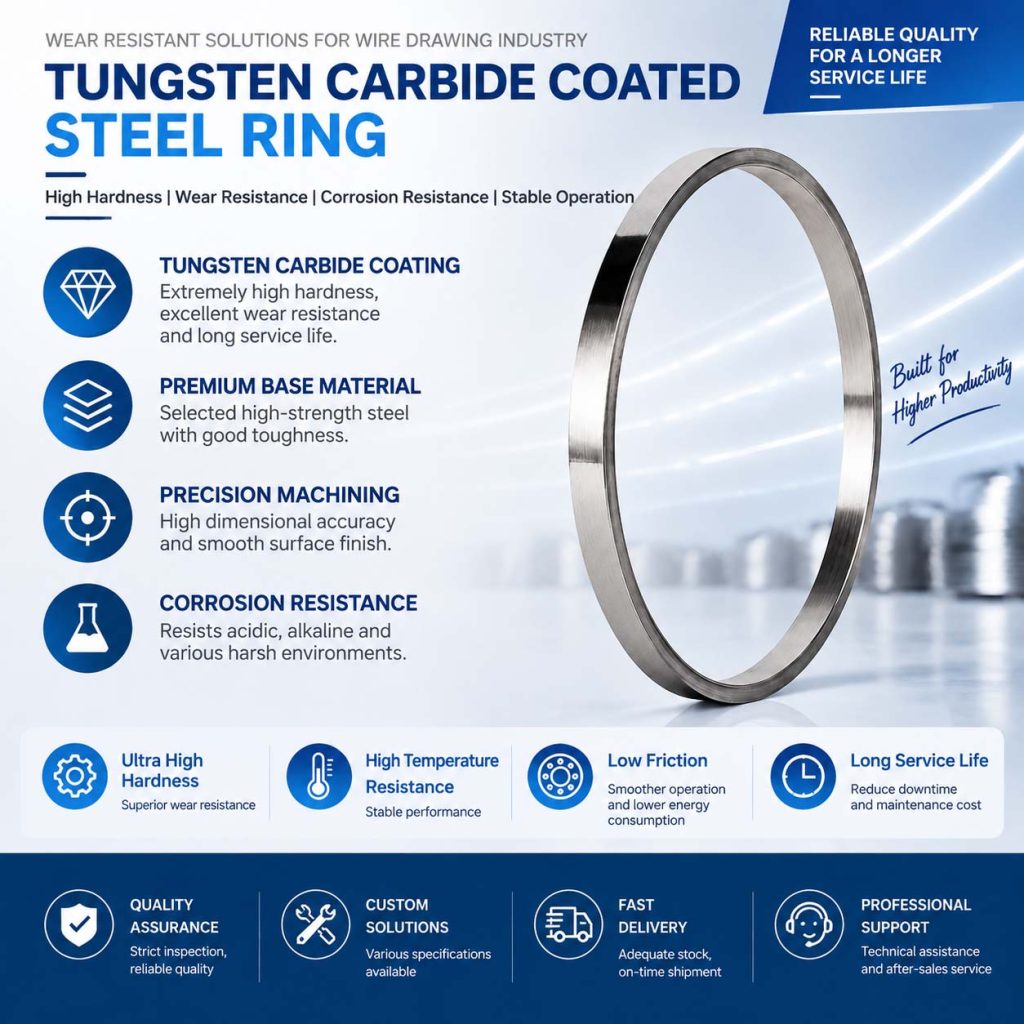 Tungsten Carbide Coating for Medium Wire Drawing Steel Rings
