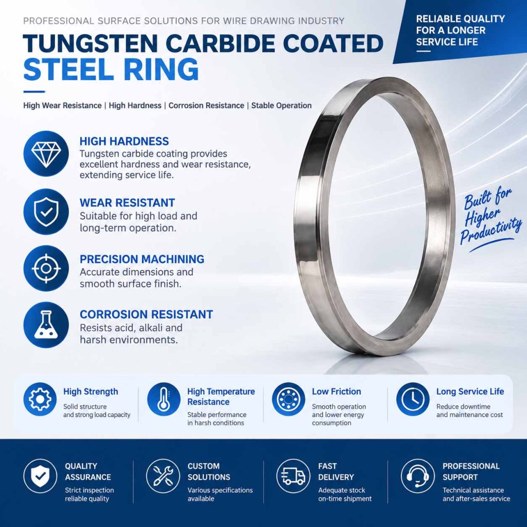 Tungsten Carbide Coating Service for Large Wire Drawing Steel Rings