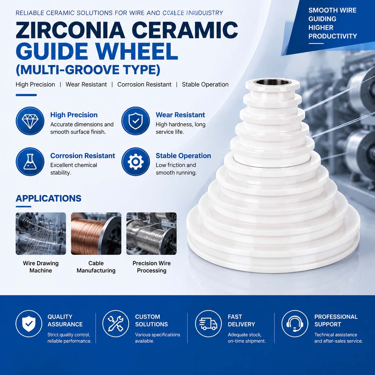 Zirconia Fine Wire Drawing Tower Wheel Zirconia Fine Wire Drawing Tower Wheel