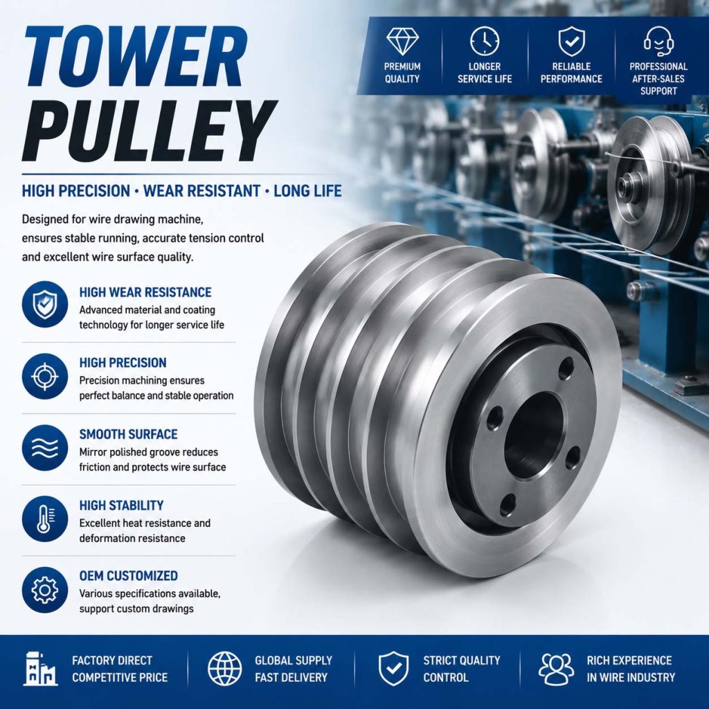 Tower Pulley for Wire Drawing Machine | High Precision Solution for Efficient Wire Production