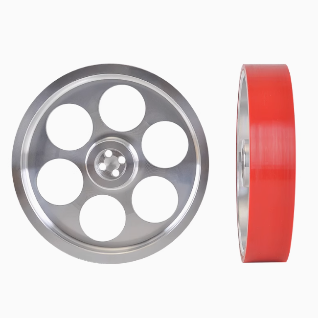 PU Coated Pulley 191*40 With Coating Ceramic Meter Counting Pulley 191*40