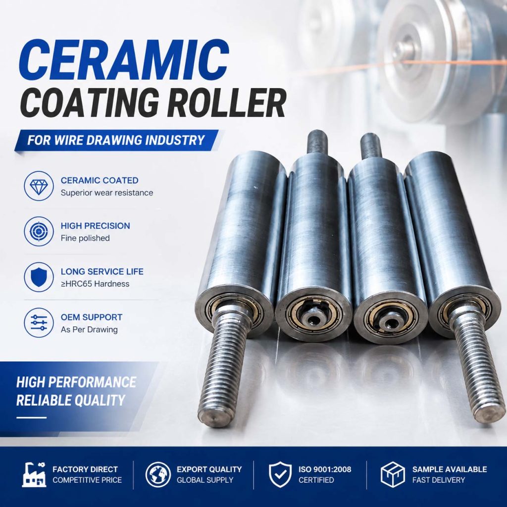 Surface Ceramic Coating Roller for Wire Rope Roller Guide industrial application case