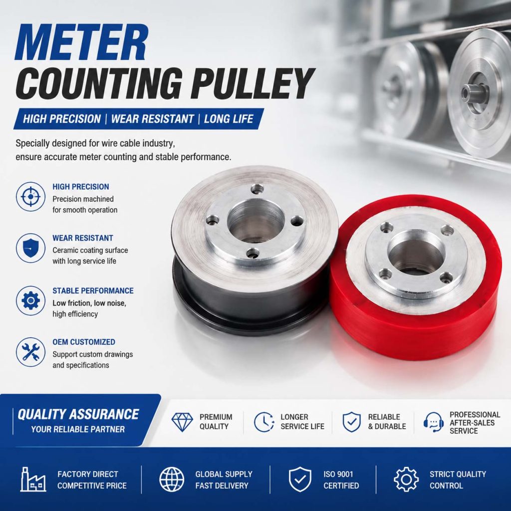 PU Coated Ceramic Coating Flat Belt Meter Counting Pulley 90*27 & 90*36 HRC70 for Extruding Machine