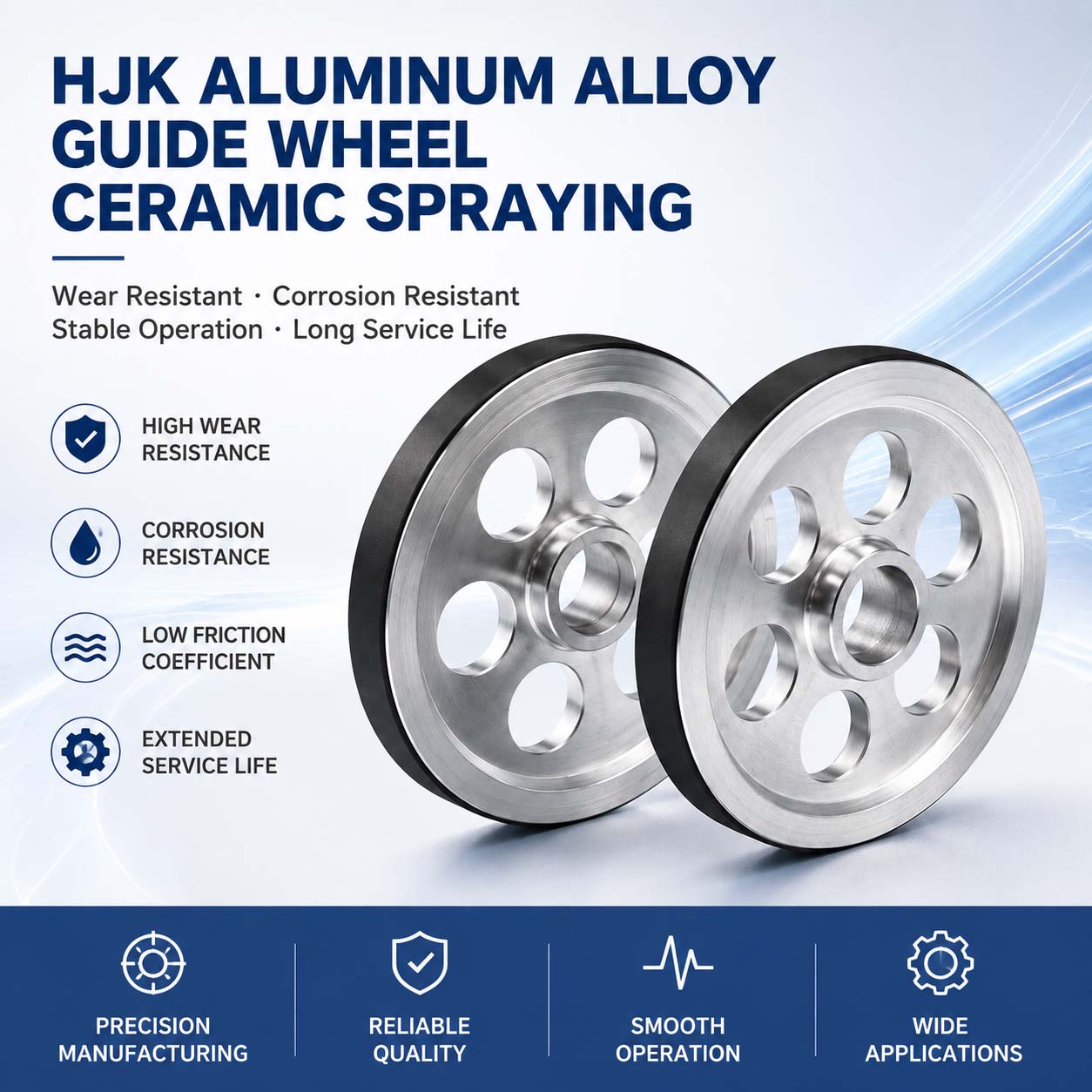 Ceramic Coated Aluminum Alloy Guide Roller Ceramic Coated Aluminum Alloy Guide Roller